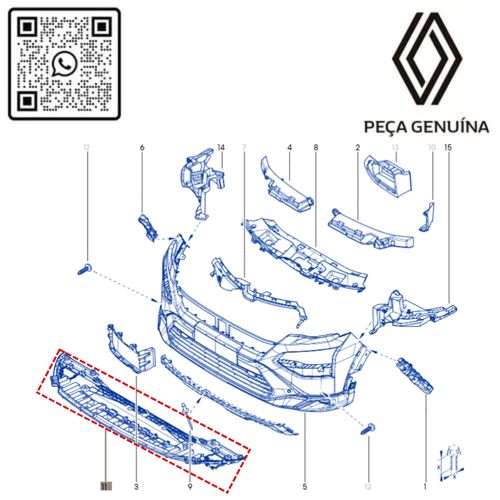 RN 55863R 622355863R DEFLETOR INF. DO PARACHOQUE DIANT. KARDIAN 4
